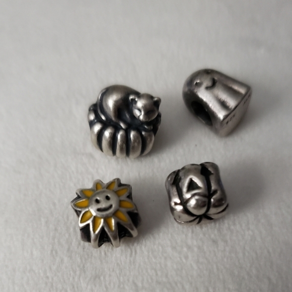Silver and Yellow Charm Beads Pandora - Picture 1 of 3